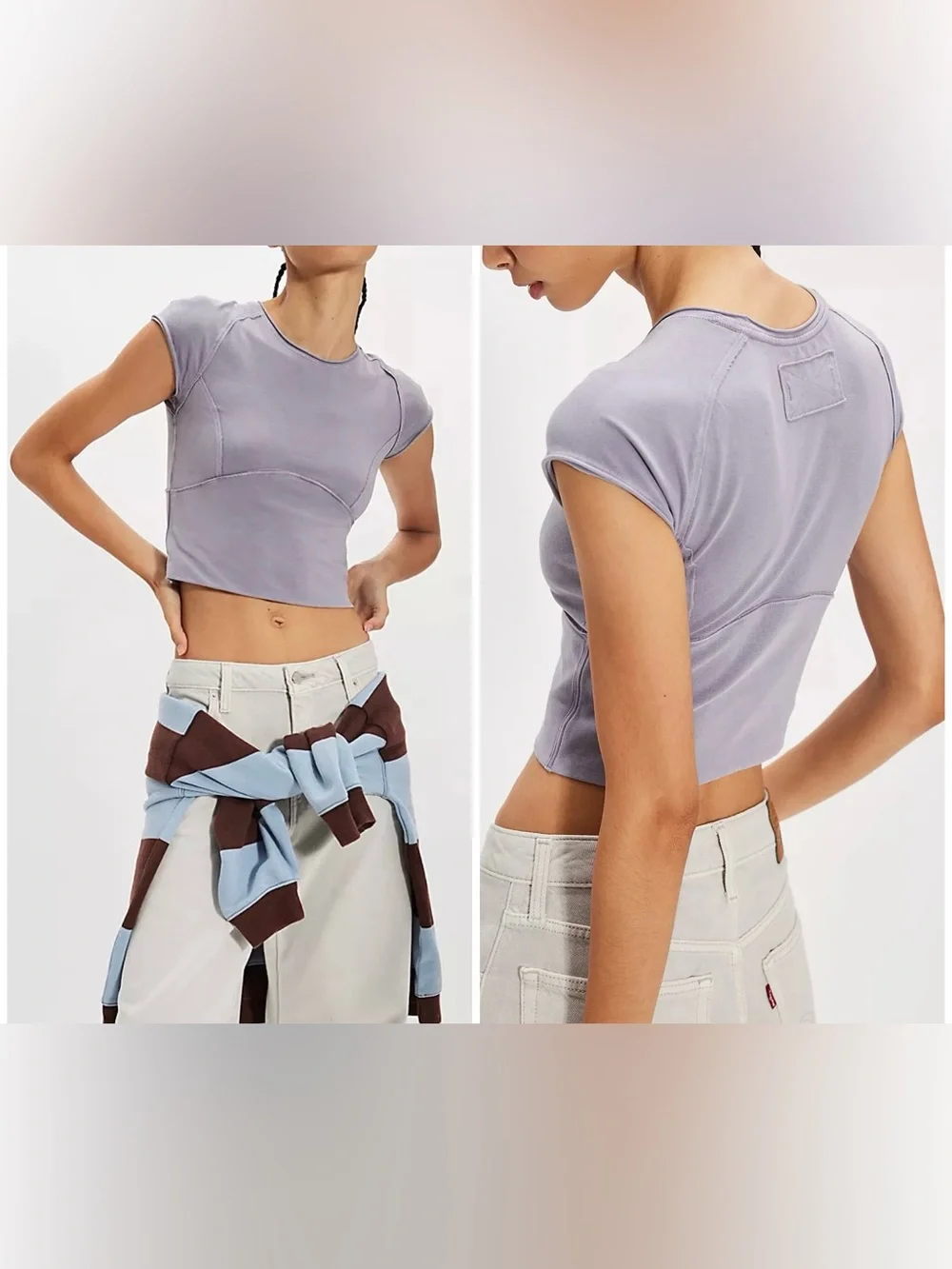 NWT Free People We The Free Protagonist Tee - light purple - medium, large, XL
